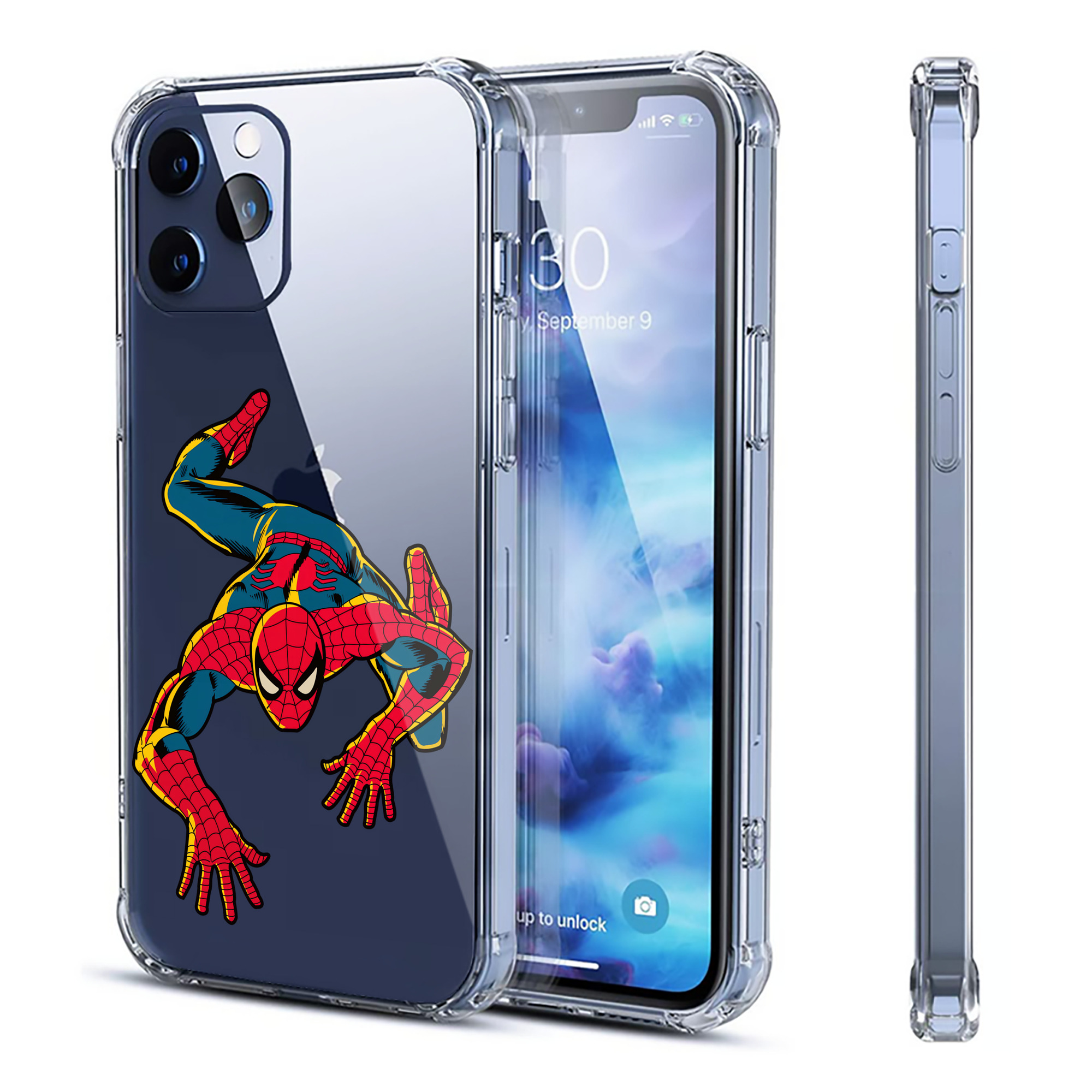（画像用） Spider Man スパイダーマン 【iPhone 12シリーズ対応】透明スマホケース（クリアソフトケース）